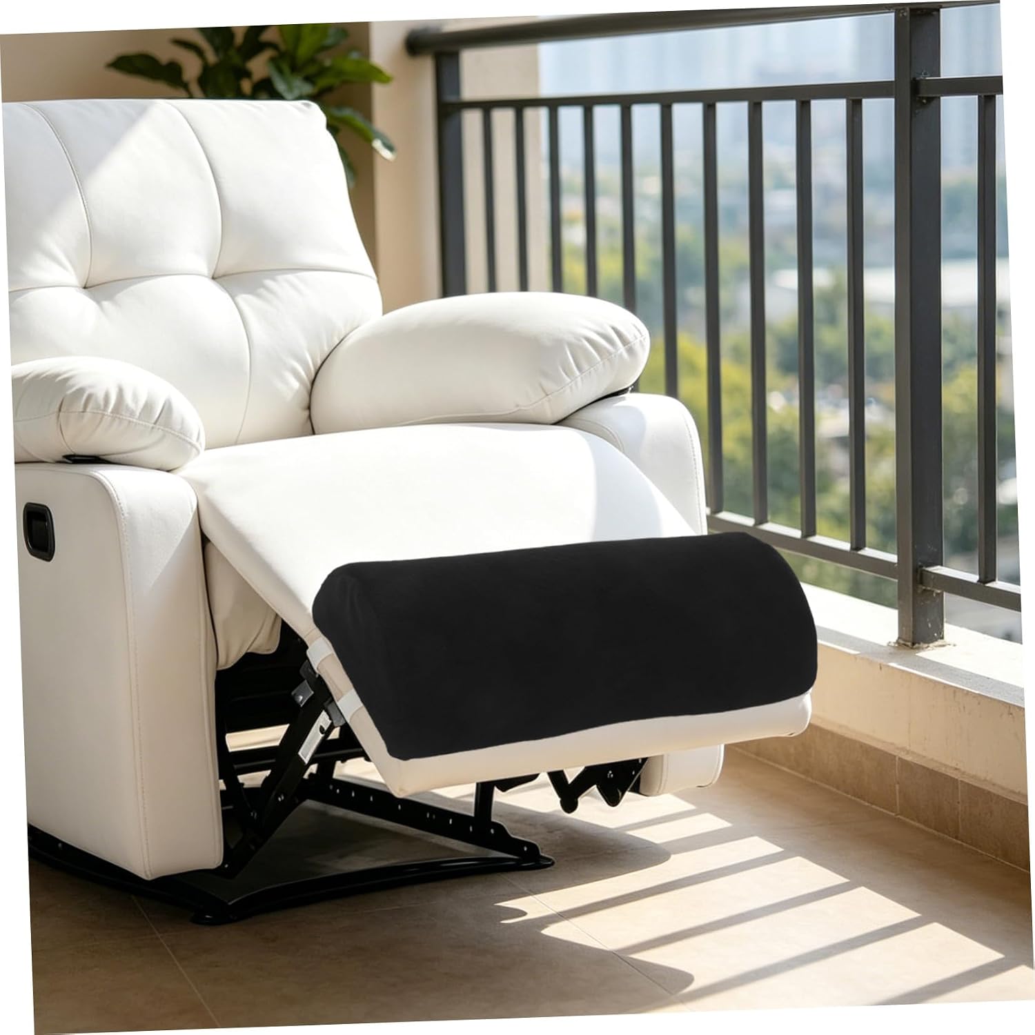 Ciieeo Recliner Leg Pillow Cushion Half Roll High Resilience Memory Foam Leg Elevation Pad with Strap Ergonomic Under Knee Support for Bed Chair Sofa Black