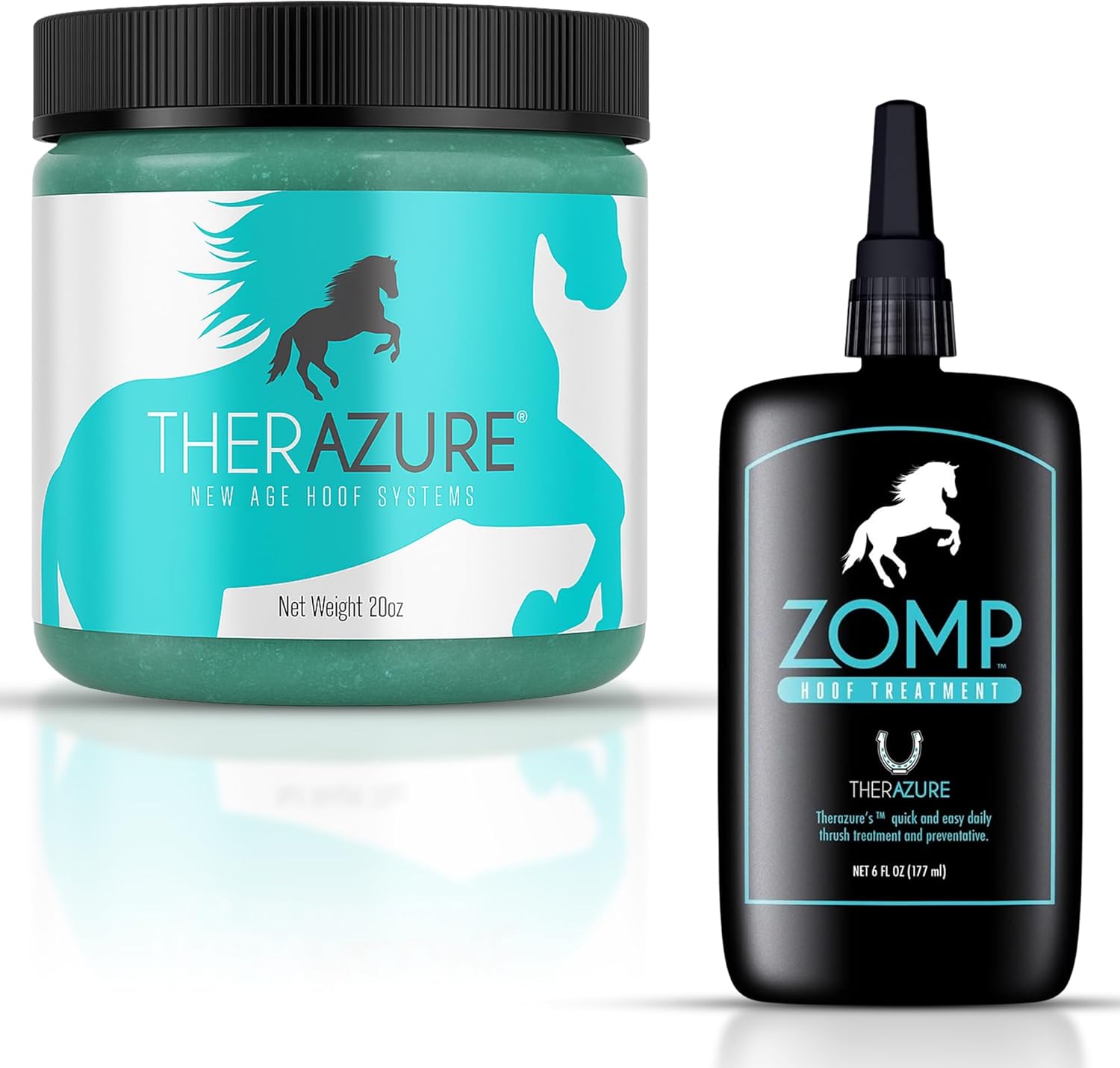 Horse Hoof Thrush Treatment Clay & Zomp Hoof Treatment Liquid – Effective Dual-Action Formula for Supporting Hoof Health & Hygiene – Long-Lasting Protection & Deep Penetration