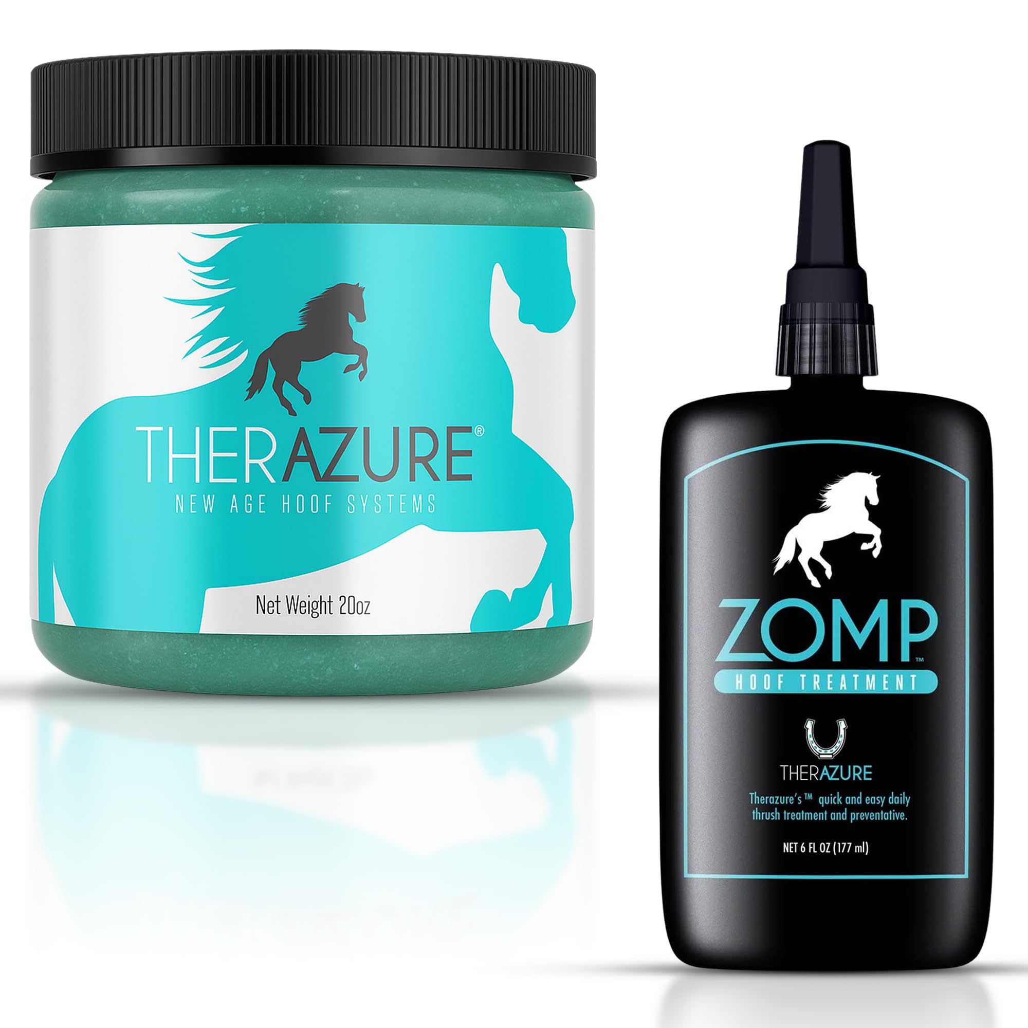 Horse Hoof Thrush Treatment Clay & Zomp Hoof Treatment Liquid – Effective Dual-Action Formula for Supporting Hoof Health & Hygiene – Long-Lasting Protection & Deep Penetration