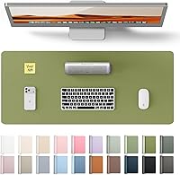 Vista 53 de YSAGi Protector de escritorio de cuero, tapete de oficina, alfombrilla grande para mouse, secante antideslizante de cuero PU, escritorio