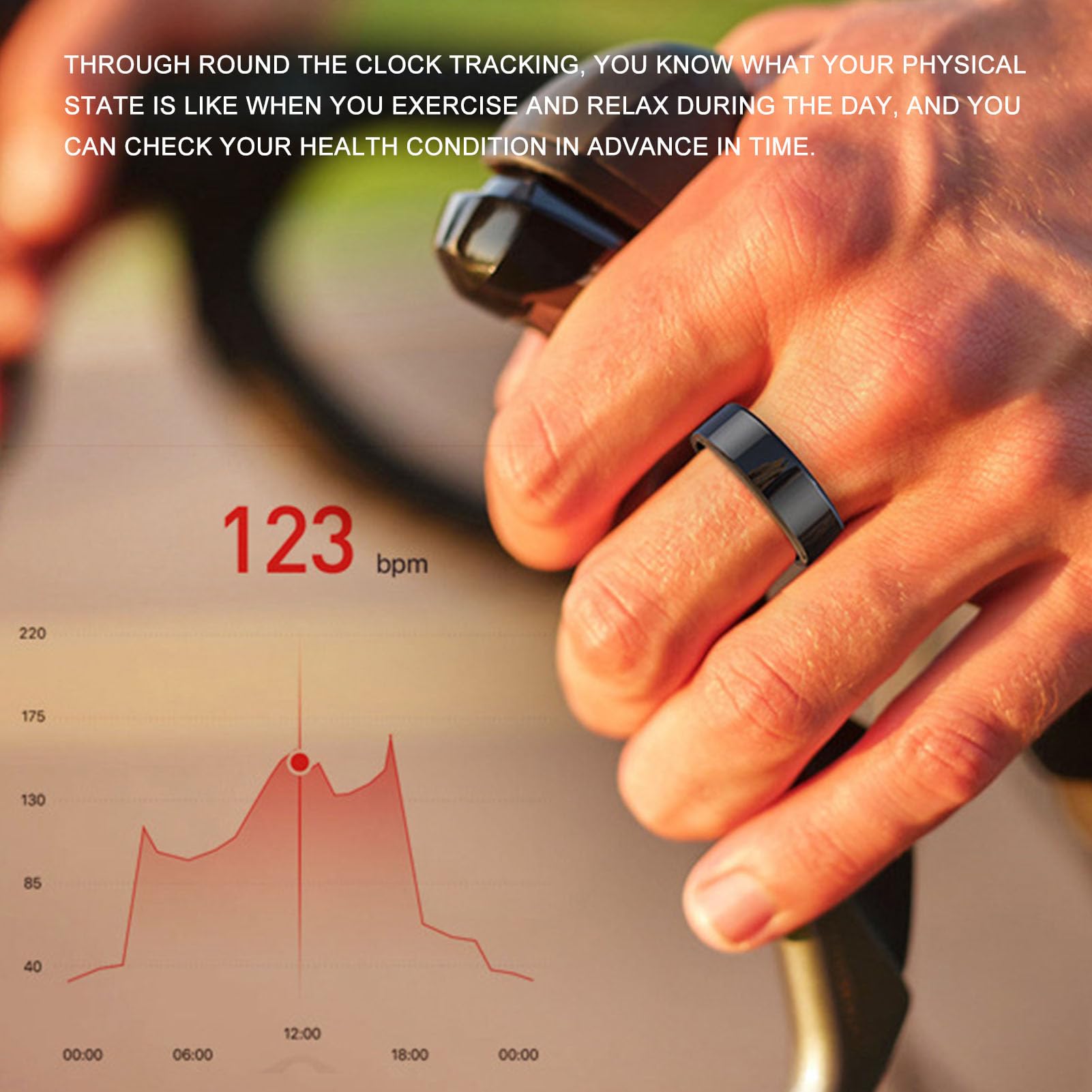 Smart Ring Sleep Fitness Ring Health Smart Ring with Thermometer, Step Counter, Sports Tracking Sleep Monitoring Rechargeable Health Ring (NO. 9)