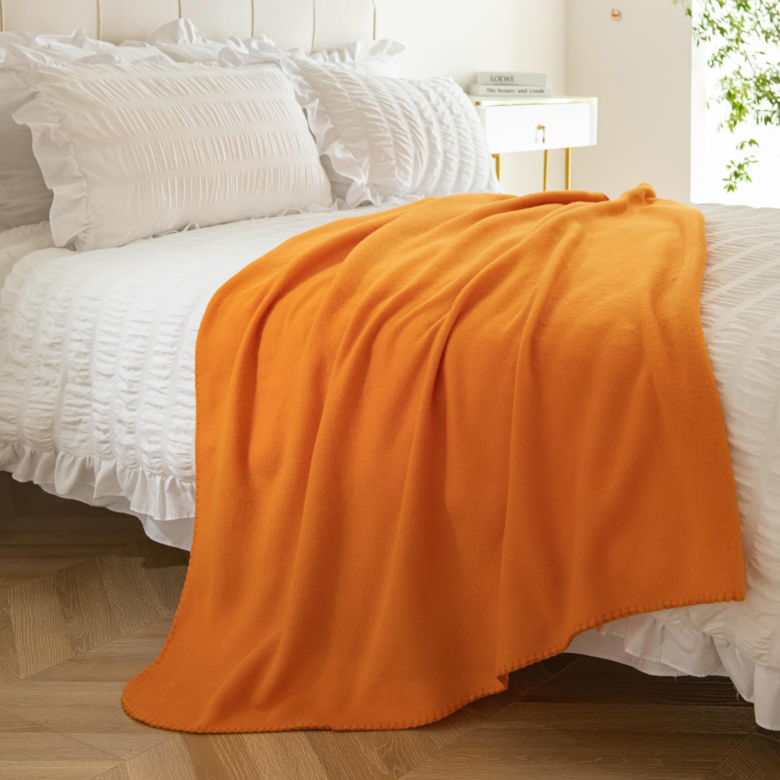 CAI TENG Coperta Plaid Morbida Coperta Plaid Divano e Singolo 6 Pezzo 125 X 150 CM Coperta Plaid Pile Matrimoniale Decorativa Coperte da Letto Viaggio Arancione