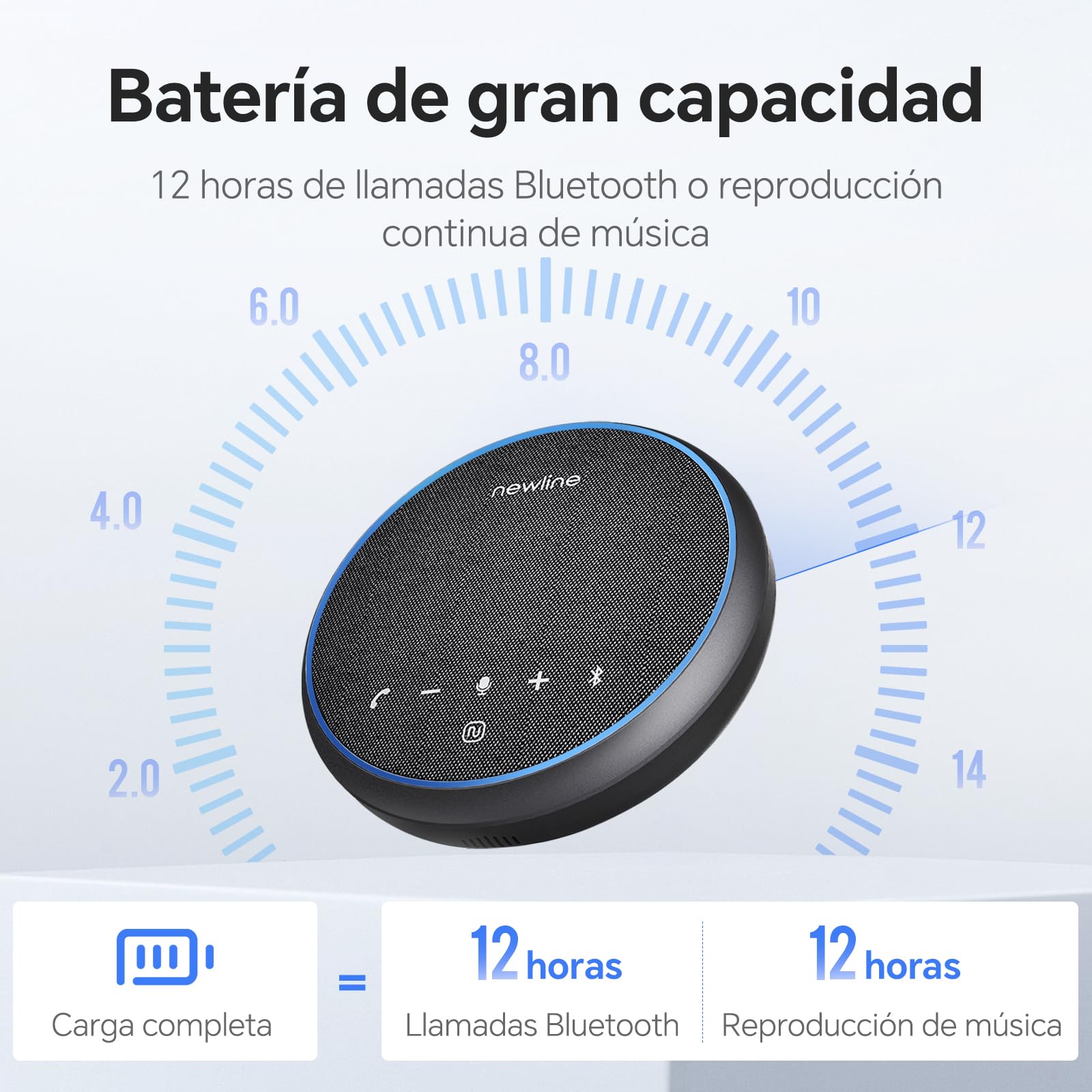 Altavoz para conferencias con micrófono Altavoz USB Bluetooth para PC, con cancelación de Ruido, grabación de Voz en 360° 43 Horas en Espera, Compatible con Zoom Teams Skype