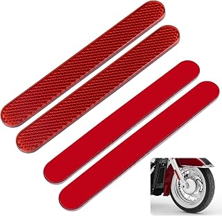 Motorcycle Front Fork Reflector Sticker Safety Reflector Reflective Sticker Compatible with Harley Softail Street Breakout Heritage Classic Red