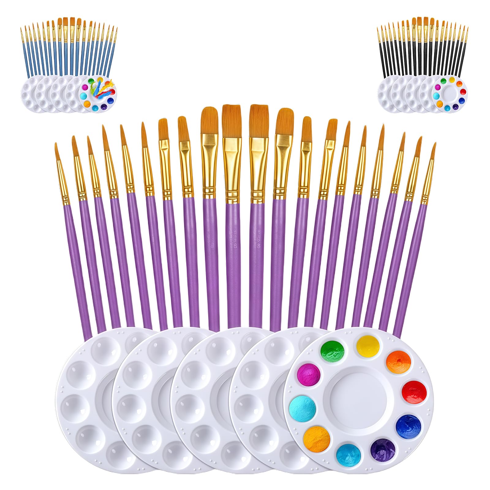 1 juego de pinceles de pintura acrílica, suministros de arte para acuarela, gouache, acrílico, pincel de pintura de nailon para el cabello