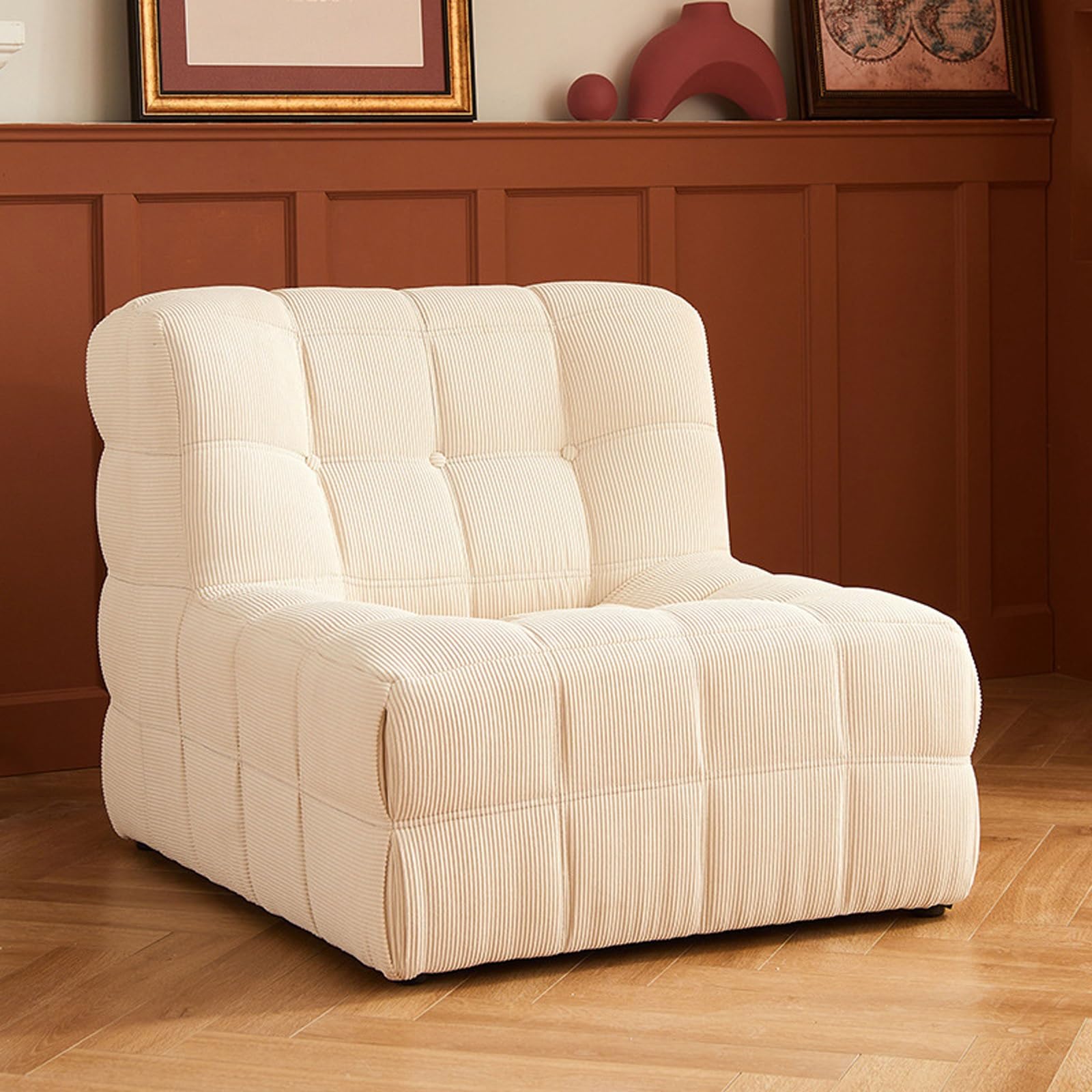 Waffel-Kompressions-Sofa, weicher Boden, Lounge-Stuhl, fauler Akzentstuhl für Wohnzimmer, Schlafzimmer, Salon, Büro