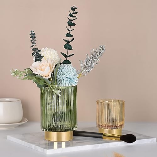 Miniatura 4 de CANITORON Soporte para brochas de maquillaje, organizador de brochas de maquillaje cosmético de vidrio, soporte de almacenamiento para brocha de