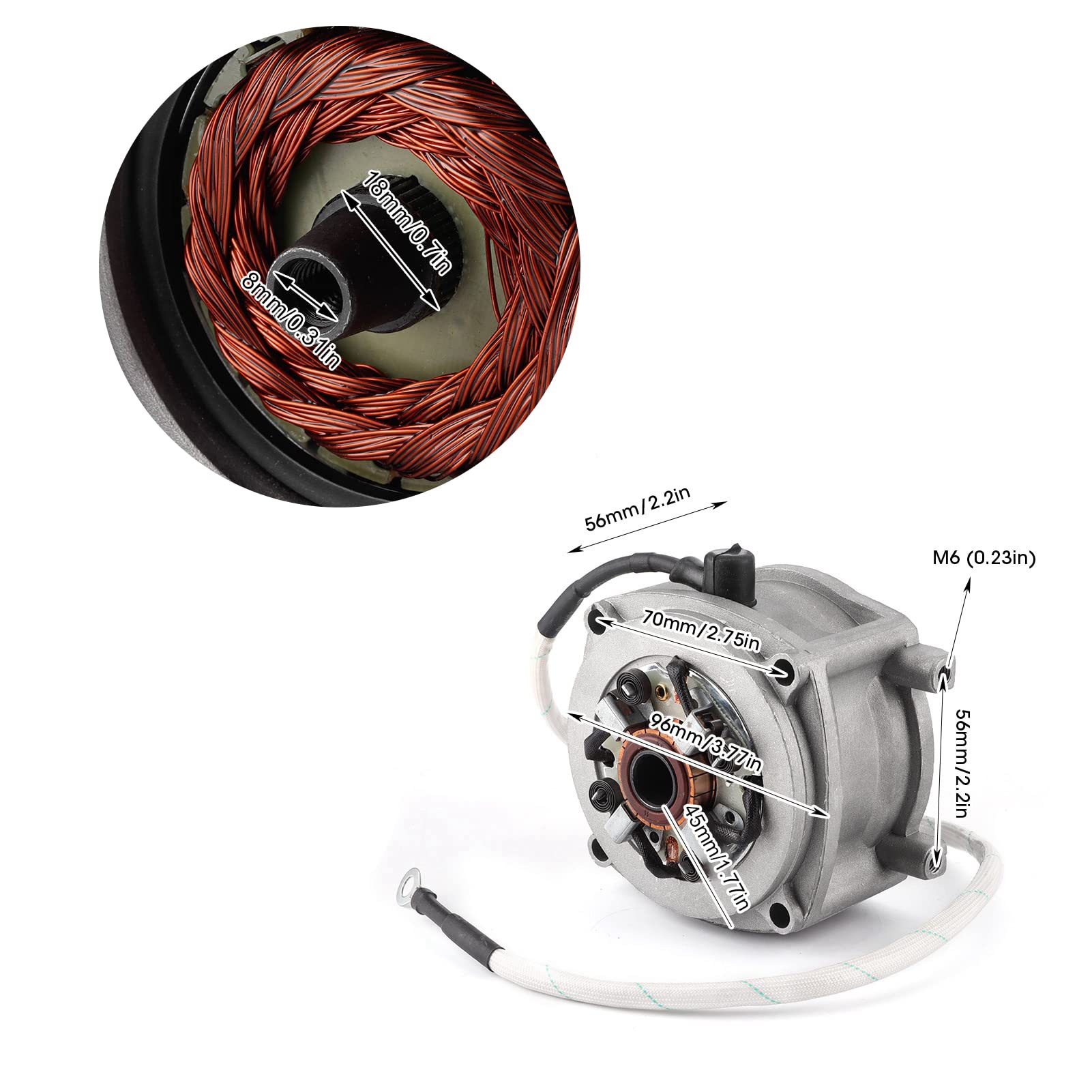 Motor de arranque de motocicleta, arranque eléctrico de aleación de aluminio apto para 2 tiempos (40‑6) Cortacésped de bicicleta de bolsillo ATV 4 ruedas