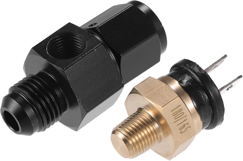 Adaptador com interruptor térmico para ventoinha do radiador uxcell 6AN – Liga a 82 °C e desliga a 74 °C, 1 conjunto
