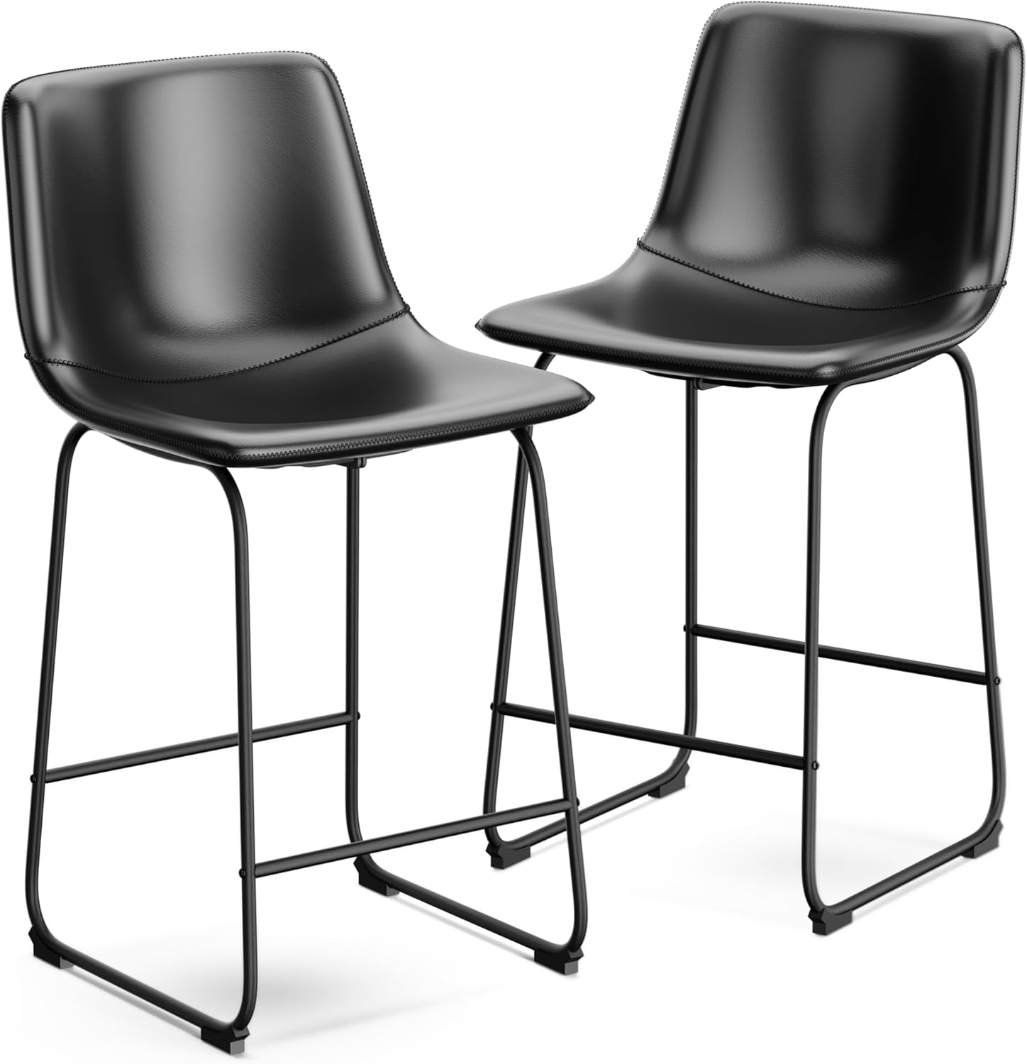 Aowos Bar Stools Set of 2, Modern Counter Height Bar Stools