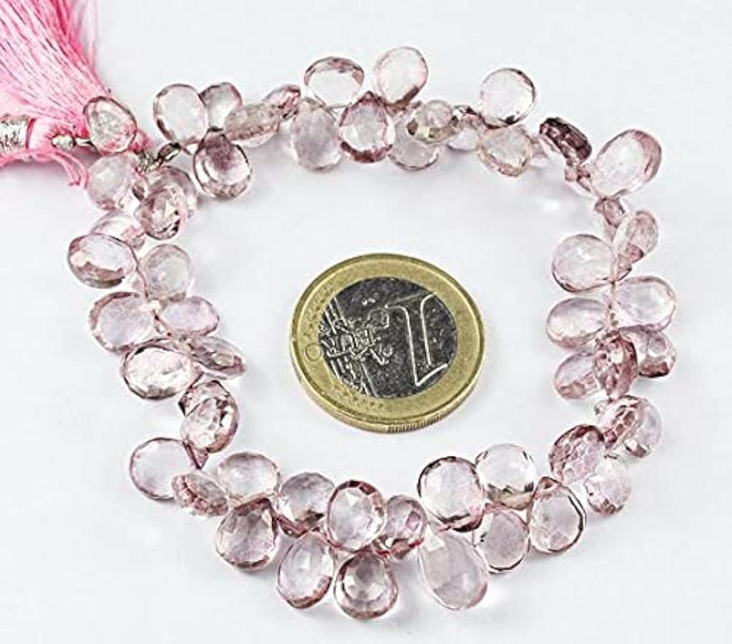 Quartz Mystic Rose perles de quartz rose de 8mm 11mm goutte facettée pour création bijoux