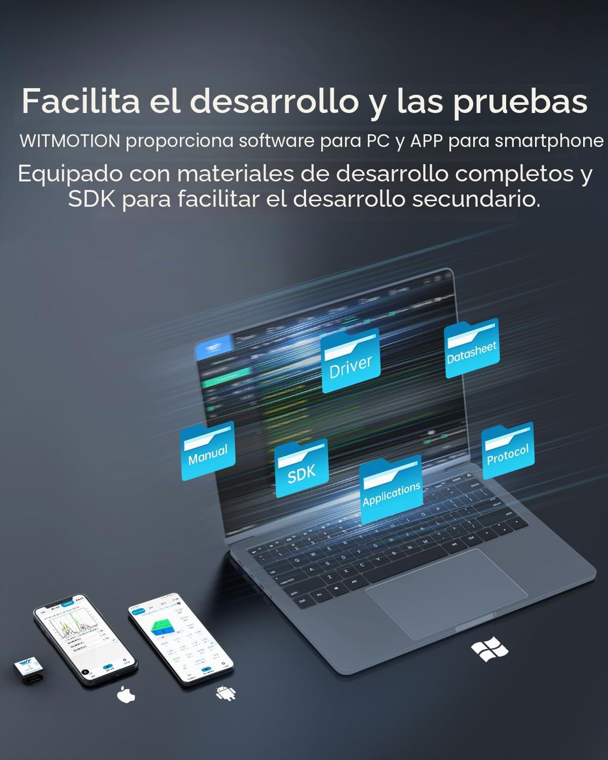 [Sensor de vibración BLE] Módulo de vibración inteligente WTVB01-BT50, detector de vibración de 3 ejes (frecuencia, desplazamiento, velocidad y ángulo), monitor inalámbrico de motor de impacto