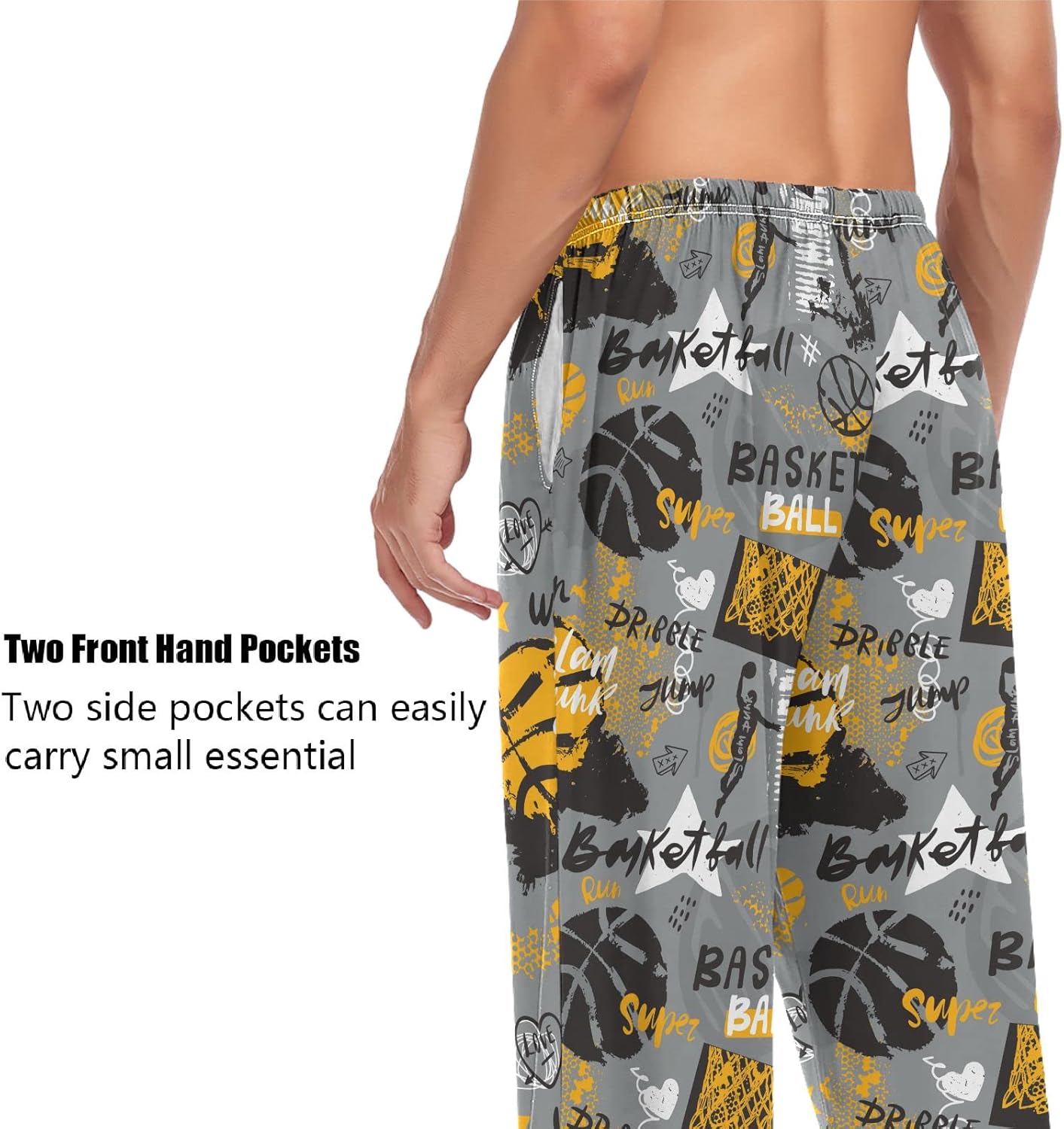 ZZXXB Turkey Print Pajama Pants for Men Comfort Sleep Lounge Bottoms Straight-fit with Pockets S-XXL - Image 4