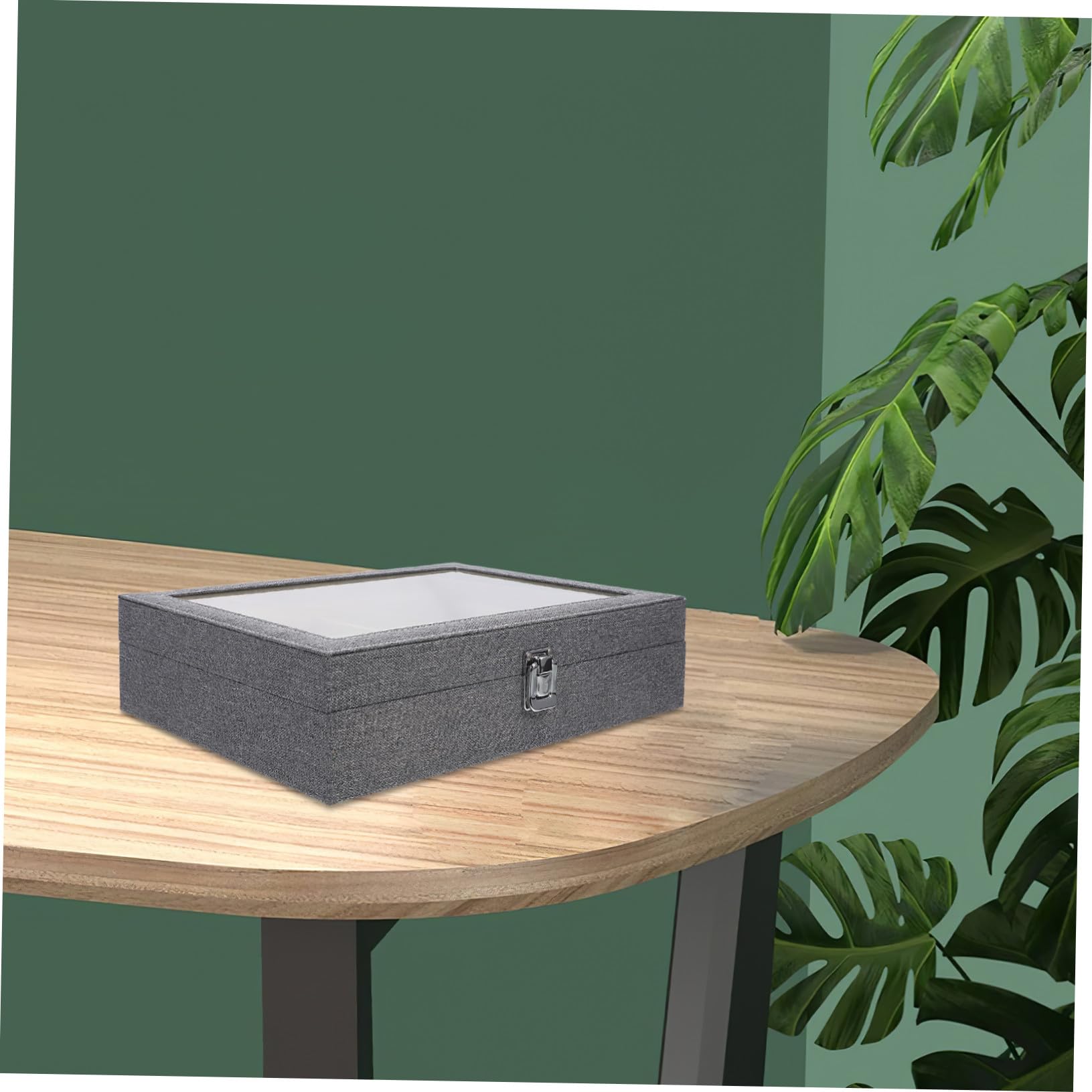 Garneck Sonnenbrillen Organizer Fächer Aufbewahrungsbox Staubdicht Stoff Brillenhalter für Zuhause und Geschäft Robustes Material Transparentes Deckel Display für Sonnenbrillen und Eyewear