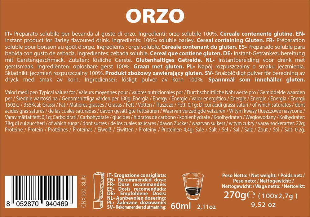 Note d'Espresso - Cebada - Cápsulas compatibles con Cafeteras NESPRESSO* - 100 caps (Paquete de 4)