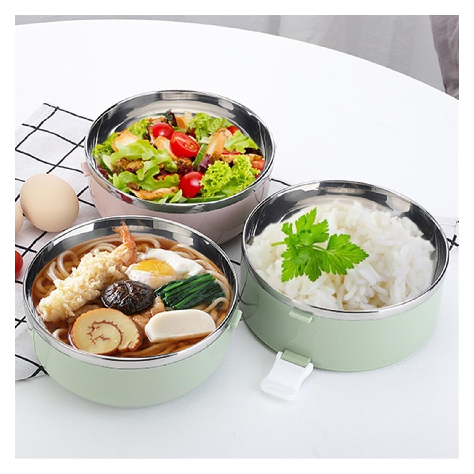 SePkus Scatola per Il Pranzo Bento Box Portatile Isolamento Termico Secchio per la Cena Contenitori per Alimenti Stoviglie da Cucina Scatola per Il Pranzo sigillata Ecologica in Acciaio Inossidabile