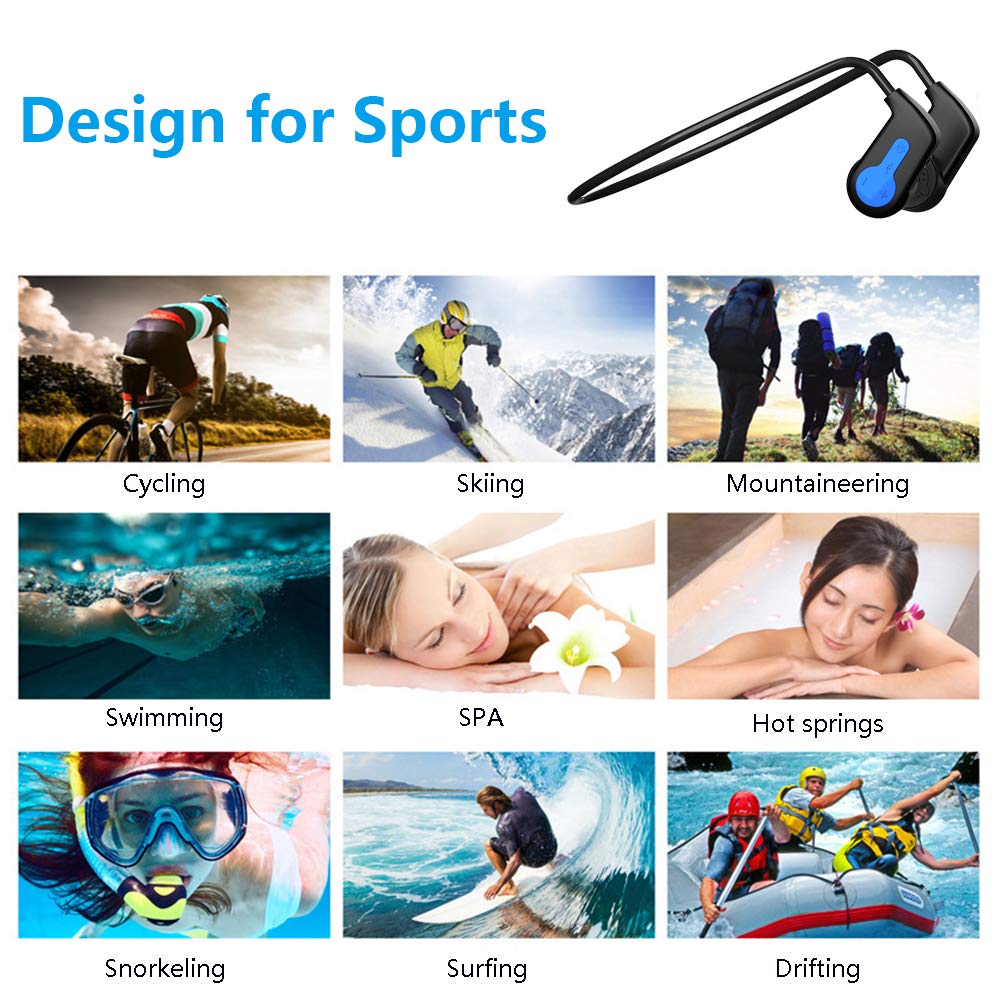 Bezprzewodowe słuchawki do pływania, wodoodporne IP68, słuchawki Bluetooth 5.0, słuchawki z otwartym uchem, sportowy zestaw słuchawkowy z pamięcią 16 G, odtwarzacz muzyki MP3 do biegania,