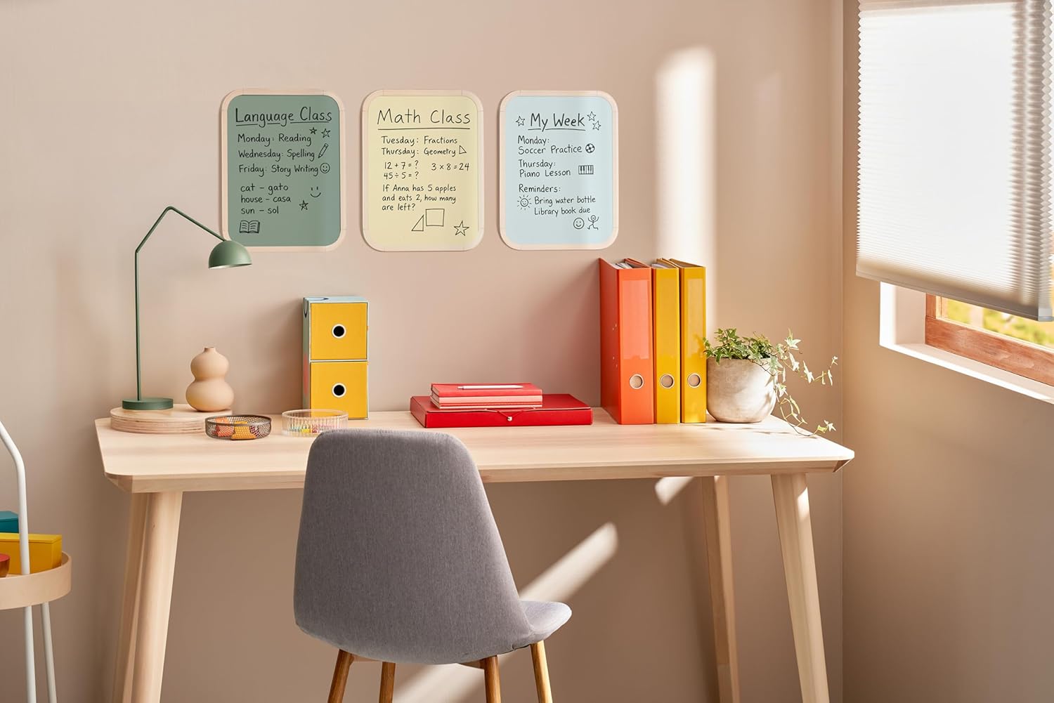 Bi-Office Easy Olive Tree Magnetic Board, 27.9 x 35.5 cm, Painted Steel Surface, Beige Plastic Frame