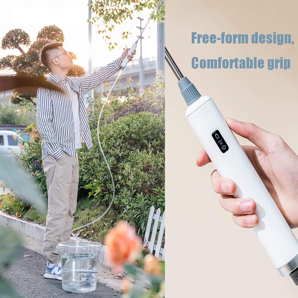 Pulvérisateur électrique 5L pour Plantes Pulvérisation d’arrosage Baguette télescopique Pulvérisateur de Jardin Portable avec 2 Buses et pulvérisateur Polyvalent à Tuyau 3M
