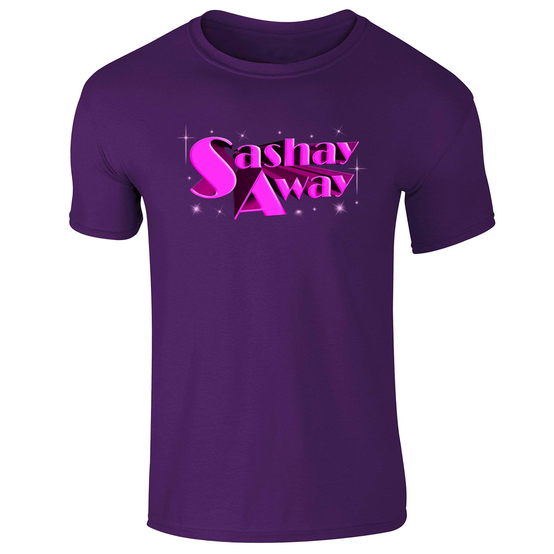 Flip Men's Purple Sashay Away Ru Paul Inspired Drag Race Queen T-Shirt (L)
