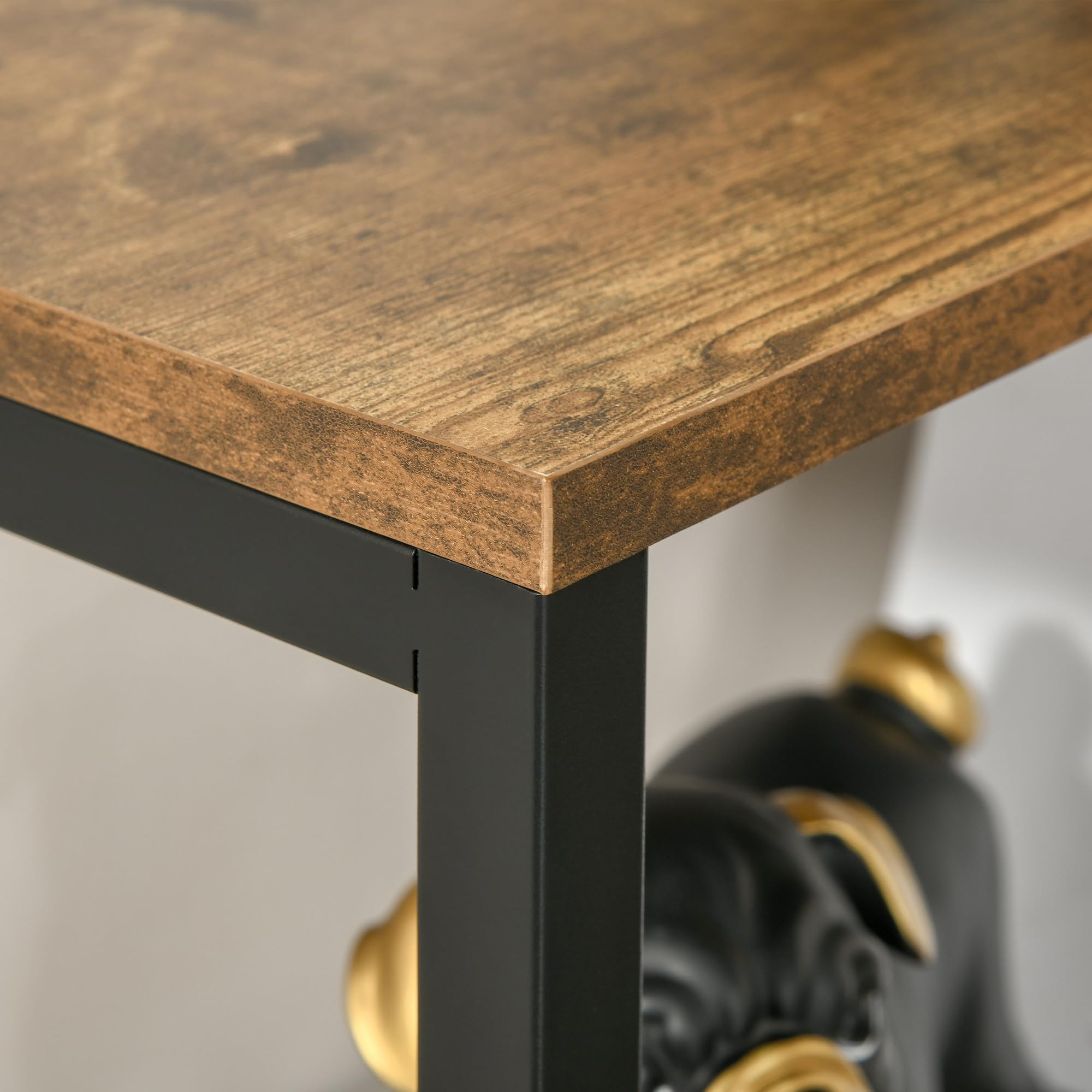 HOMCOM Mobile Libreria Stile Industriale, 58x24x122cm, Nero Legno