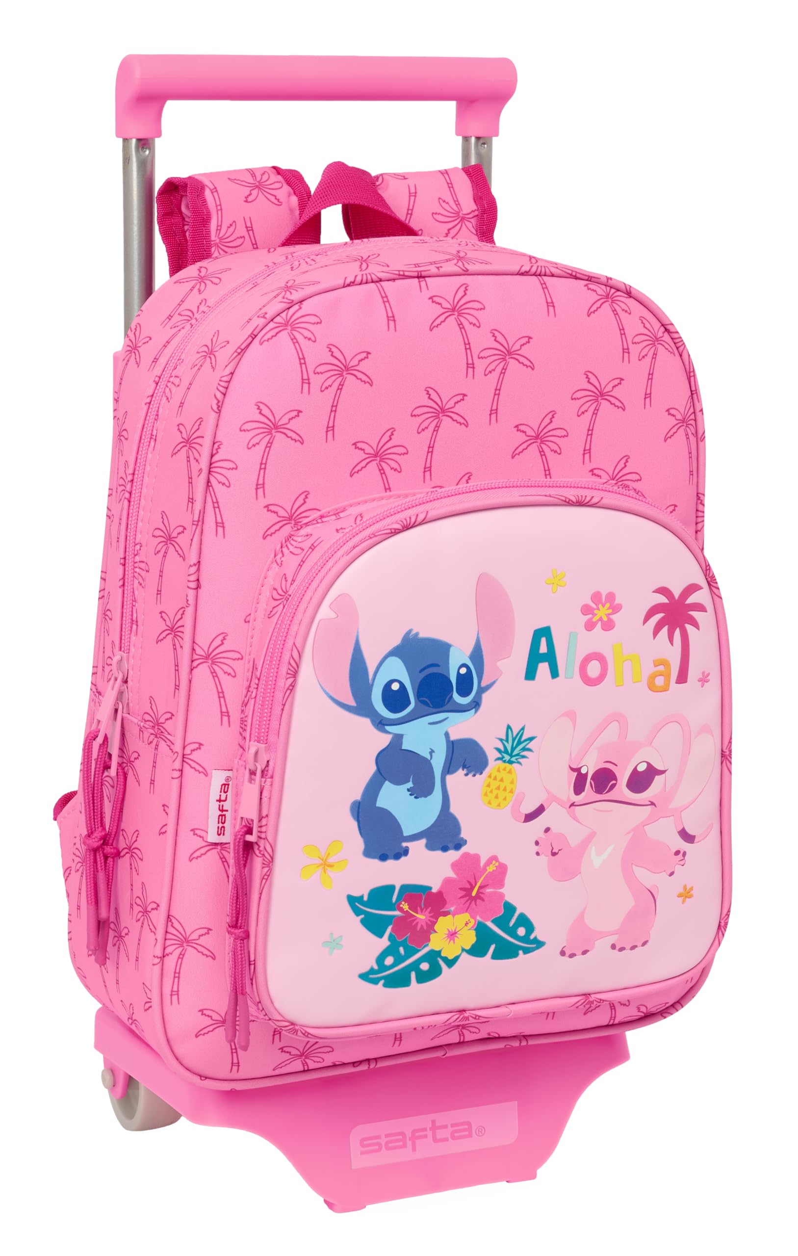 Safta STITCH CHILL - Mochila Infantil con Carro 705, Ideal para Niños de Diferentes Edades, Cómoda y Versátil, Calidad y Resistencia, 26x11x34 cm