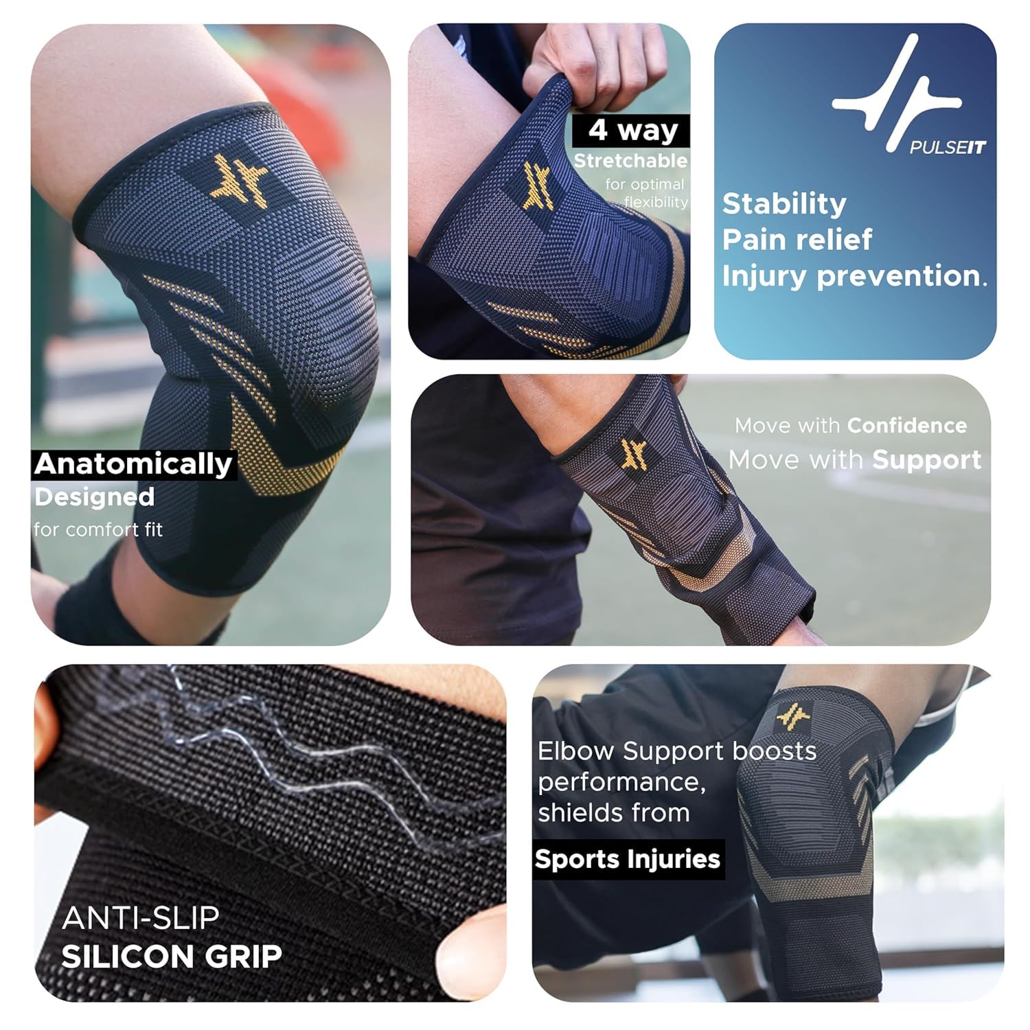 Elbow Support for Joint Stability and Pain Relief | Breathable, Lightweight Design for Sports, Arthritis, Workouts, and Exercise | Promotes Easy, Comfortable Elbow Movement (M)