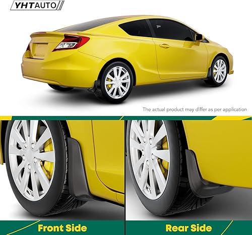 Miniatura 10 de YHTAUTO Juego de 4 protectores contra salpicaduras para Toyota Corolla 1993-1997 L4 1.8L Wagon, delantero y trasero LH RH, negro