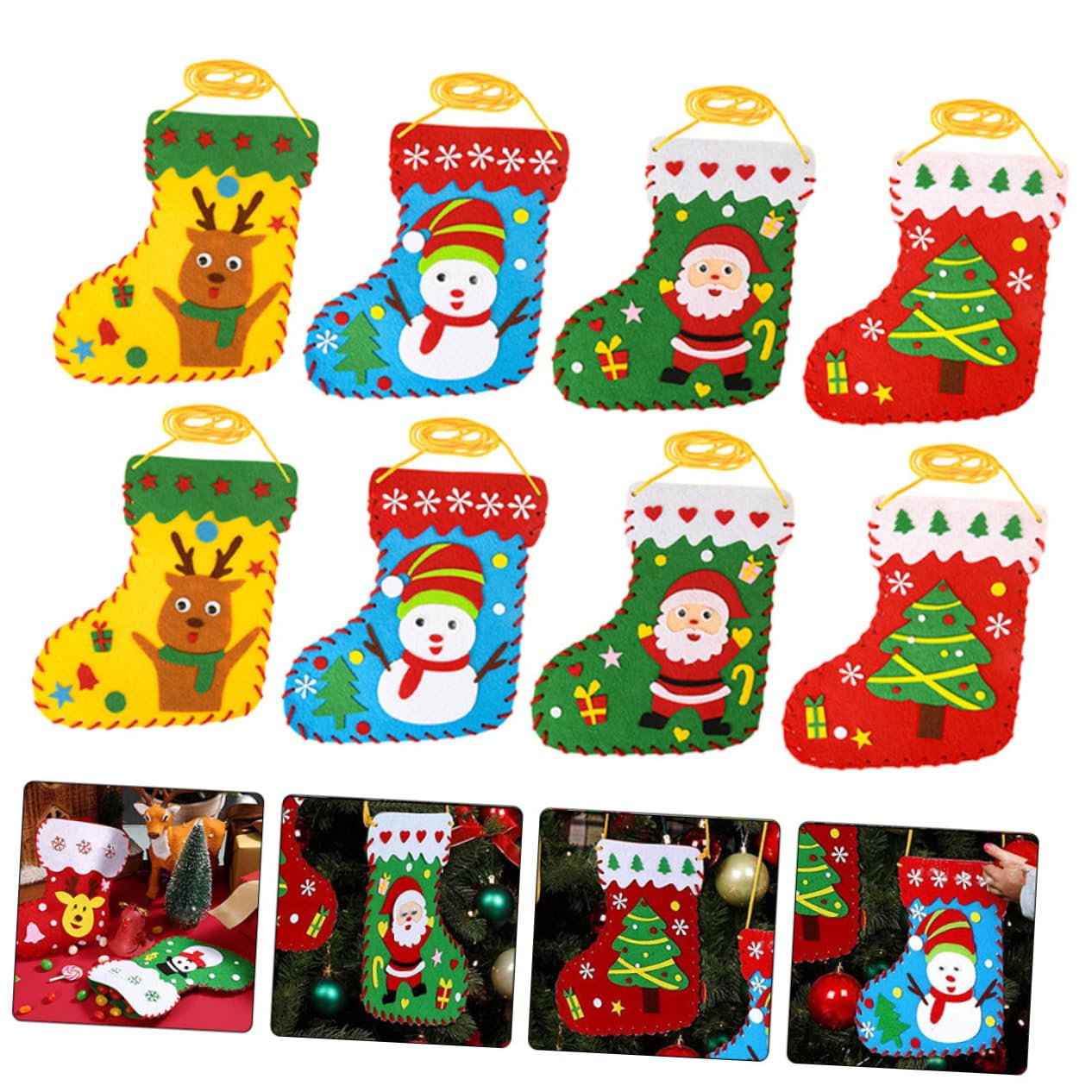 LRXIYODE 20 Piezas Kit Manualidades Calcetines Fieltro No Seguro para Creatividad Coordinación