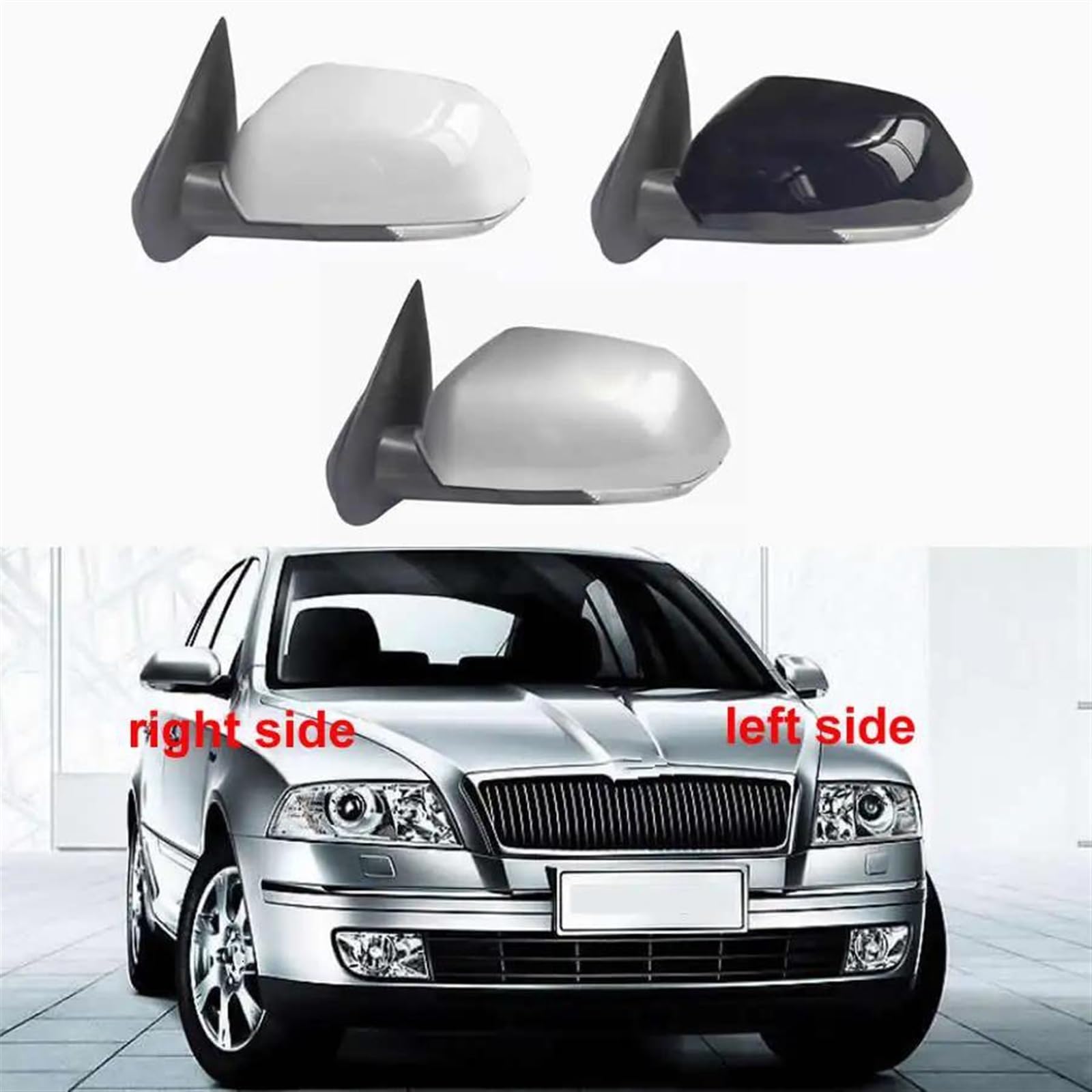 Rétroviseur Extérieur Complet Gauche Pour Skoda Octavia (2006-2012) - Réglage Électrique + Chauffant + Clignotant