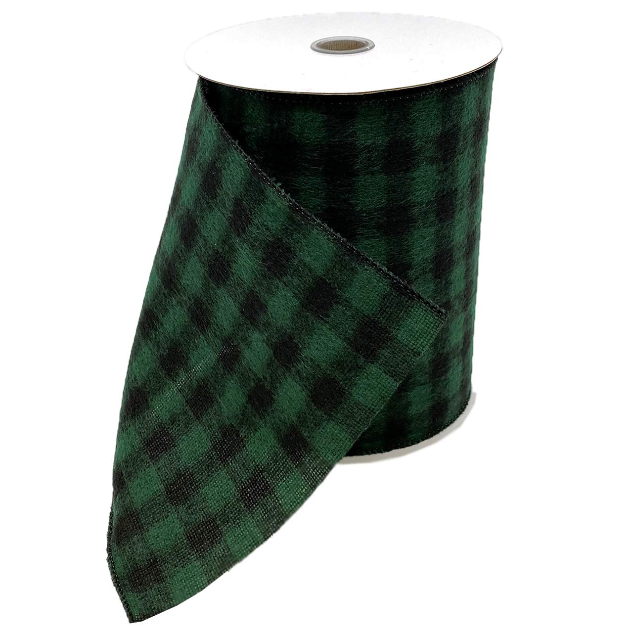Ruban à carreaux vert et noir Buffalo Morex Ribbon pour décoration de Noël et loisirs