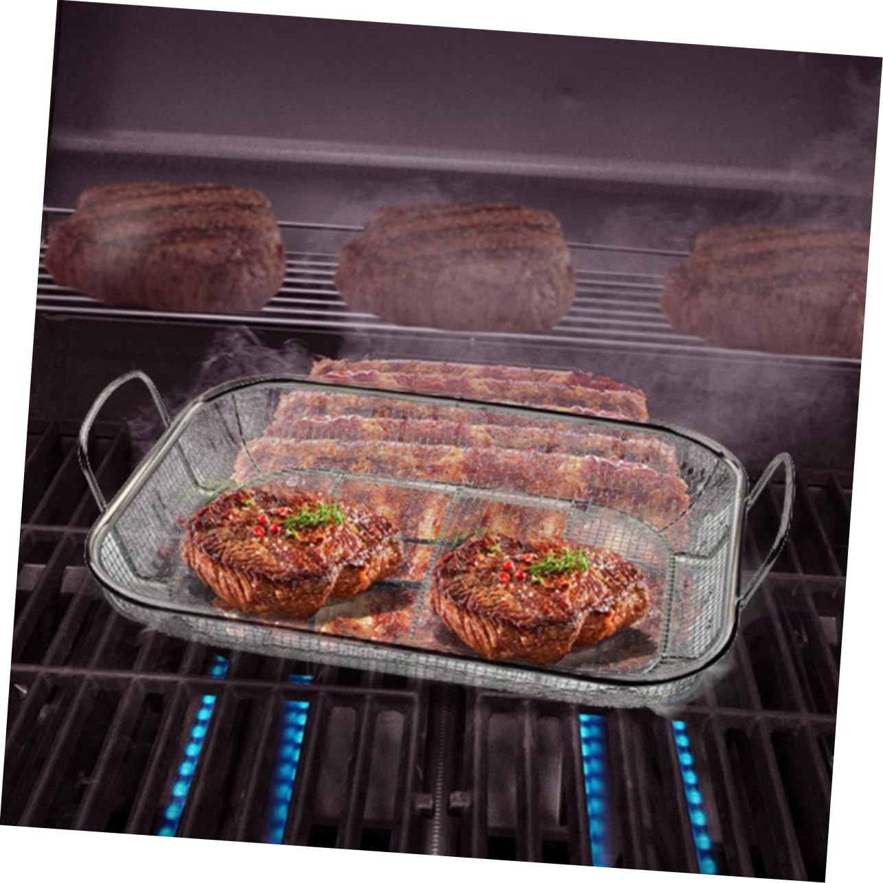 Cestello Barbecue per Griglia in Acciaio Inox Argento