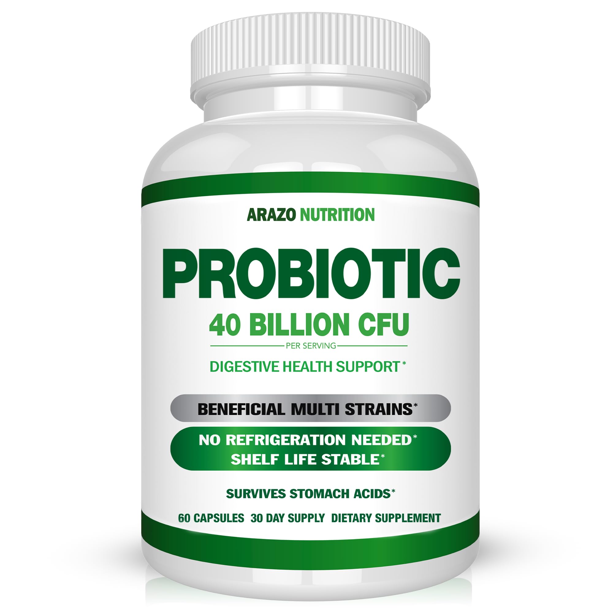 BIO-40 : 1 Recommended Best Probiotic Supplement : 60 Time Release Capsules 40x More Effective - Patented Delivery Technology - 40 Billion CFU of Most Essential Strains - Improves Digestive Health