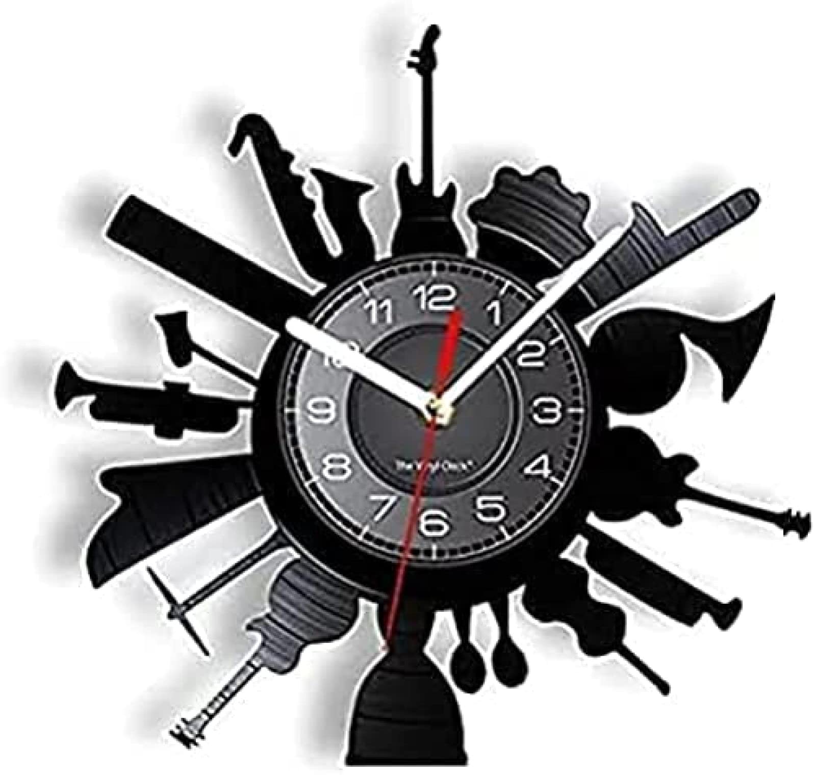 Horloge murale orchestre de jazz : cadeau décoratif musique