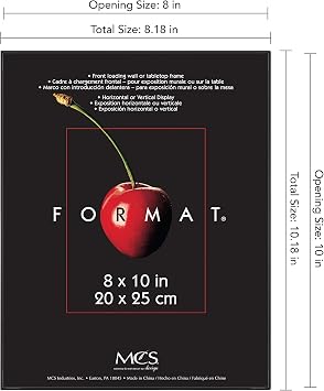 MCS Format Picture Frame, 8x10, Black, Gallery Wall, 6-Pack