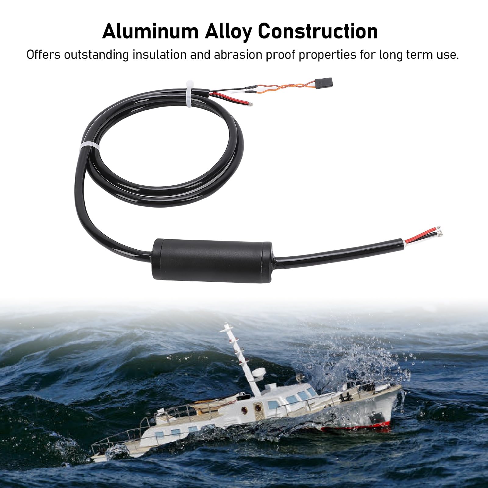 SIXRUN 100 M Unterwasser-Triebwerk ESC, Aluminiumlegierung, Bürstenloser Elektronischer Geschwindigkeitsregler, 35 A, 2 Bis 6 S, Wasserdichtes Metallgehäuse für RC-Boot-Unterwasserantrieb