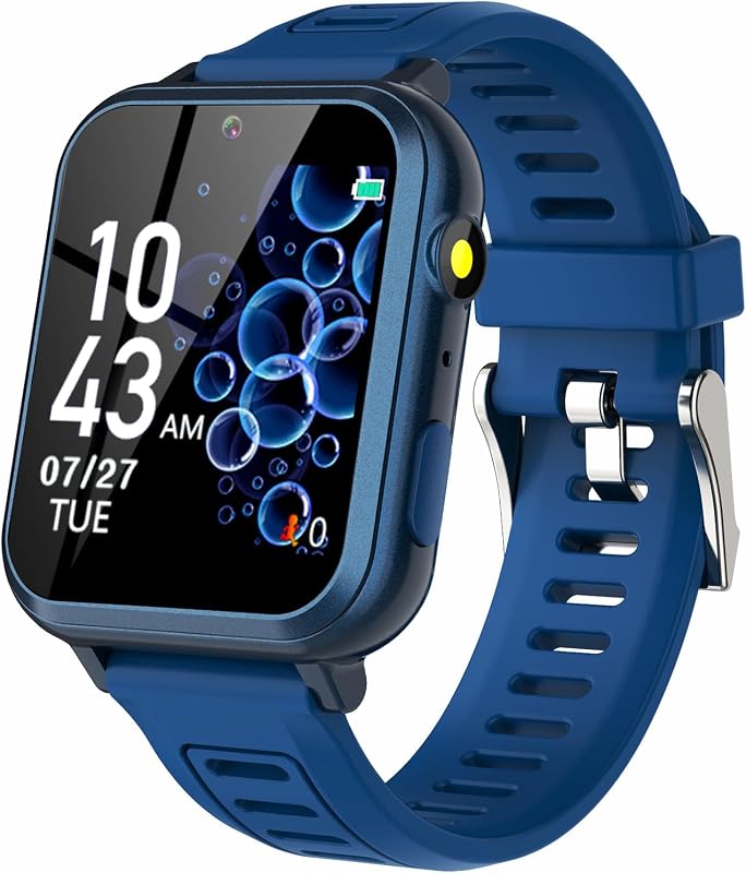 Sedzofan Reloj inteligente para niños con 24 juegos de rompecabezas HD pantalla táctil cámara vídeo reproductor de música podómetro despertador linterna 12/24 horas relojes para niños regalo para niños de 4 a 12 años juguetes para niños