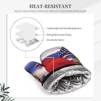 Purple Morning Glory Silicone Oven Mitts Set of 2, Heat Resistant Non-Slip Oven Gloves Soft Cotton Lining Baking Glove BBQ Gloves for Cooking Baking Grilling Microwave Kitchen Mitten