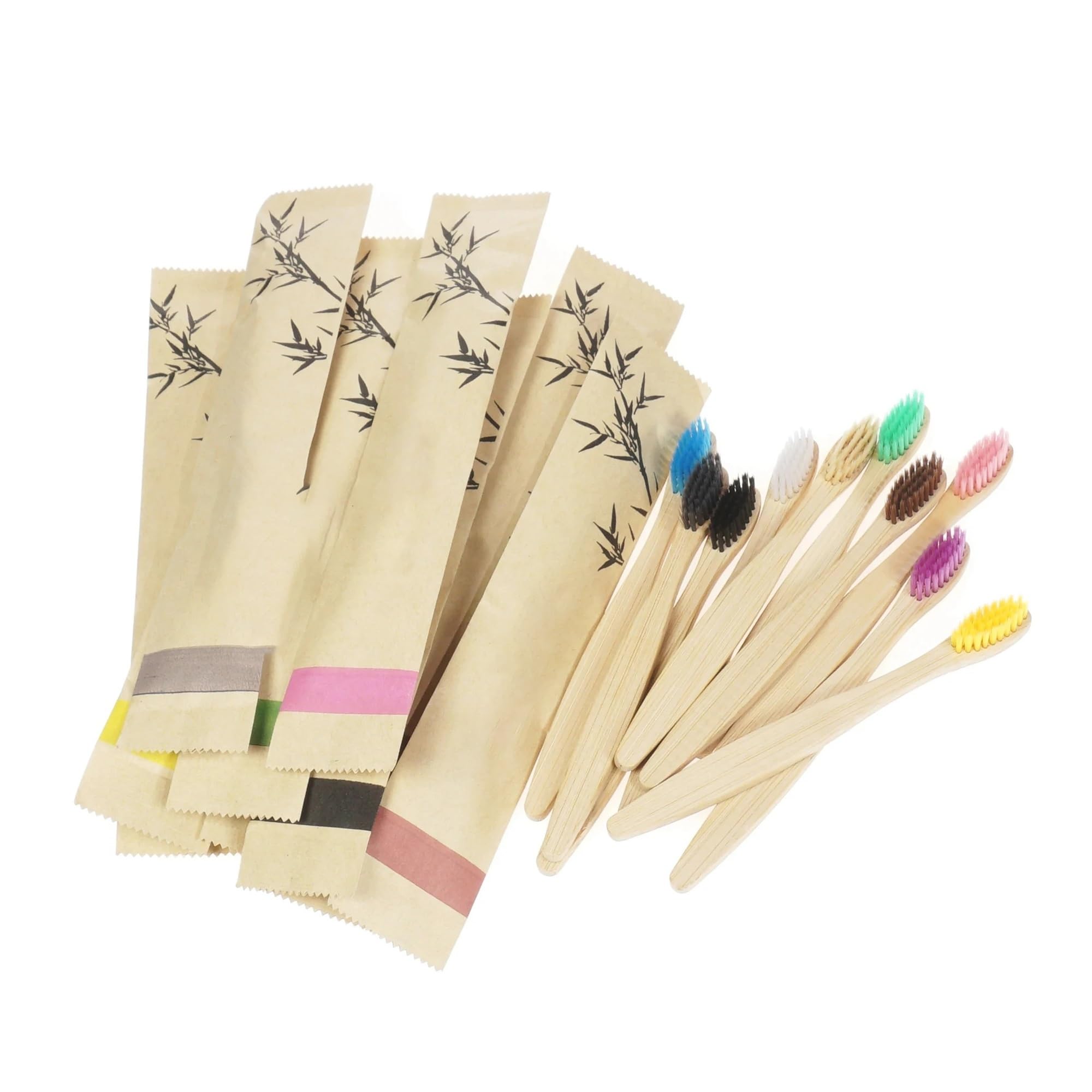100 pezzi spazzolino colorato con setole morbide al carbone for sbiancamento dei denti igiene orale(100Pcs Brown)