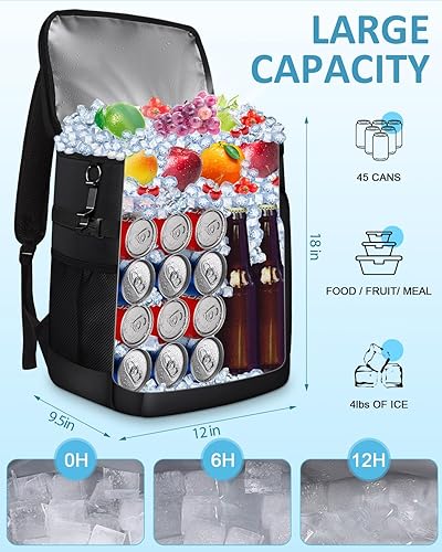 Miniatura 9 de Capolo Mochila térmica aislada a prueba de fugas, 36 latas, bolsa térmica suave para acampar, bolsa térmica Ice Ches