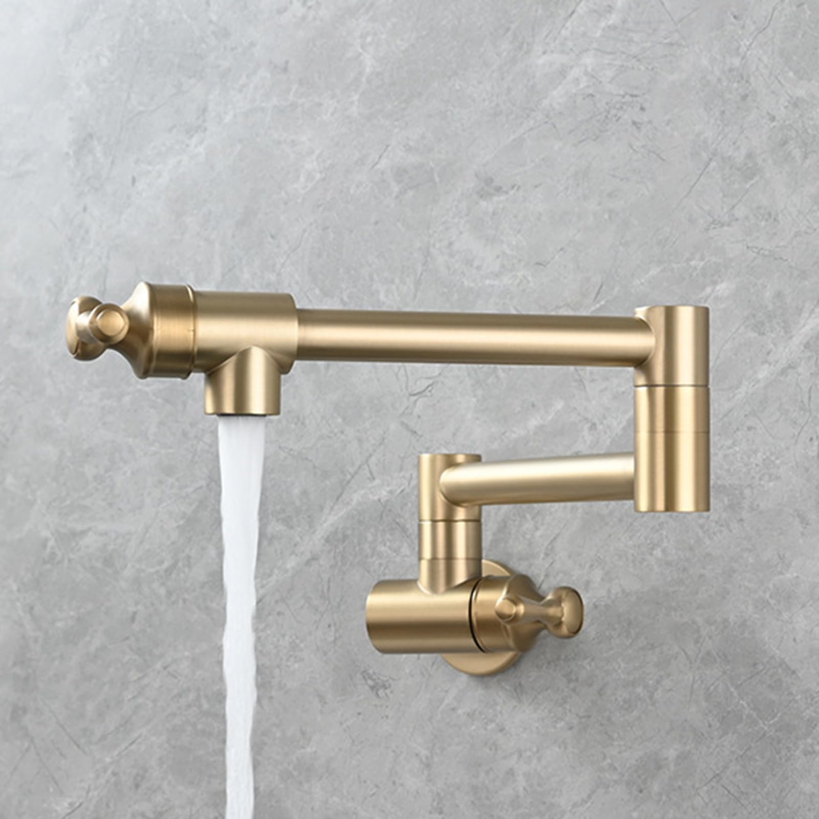 ZYCHSJXA Wall Mount Kitchen Tap Cold Water Swivel Folding Brass Brushed