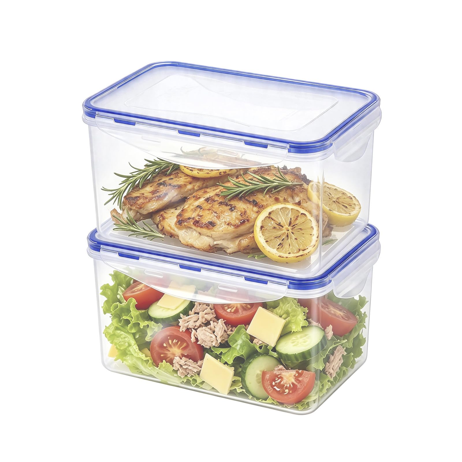 KIGI Food Storage Containers, Medium Deep, 2 Pack (8.3 Cup / 68 oz) | Airtight Lids, BPA…