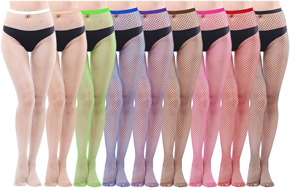 HOVEOX9 Pairs Fishnet Stockings - Patterned Lace Tights Thigh High Pantyhose