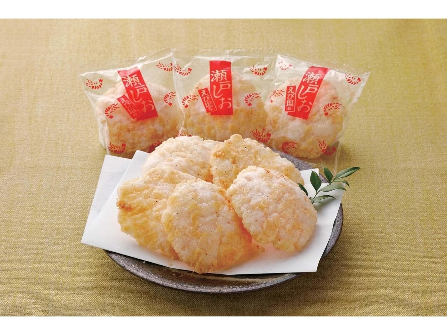 Kuriyama Befco Ebi Shioaji Senbei Rice Crackers Seto Shio Shrimp Salt Flavor 83g (16 pieces) (Pack of 3), Japanese Savory Rice Snacks from Niigata Prefecture, MADE IN JAPAN, Limited Stock