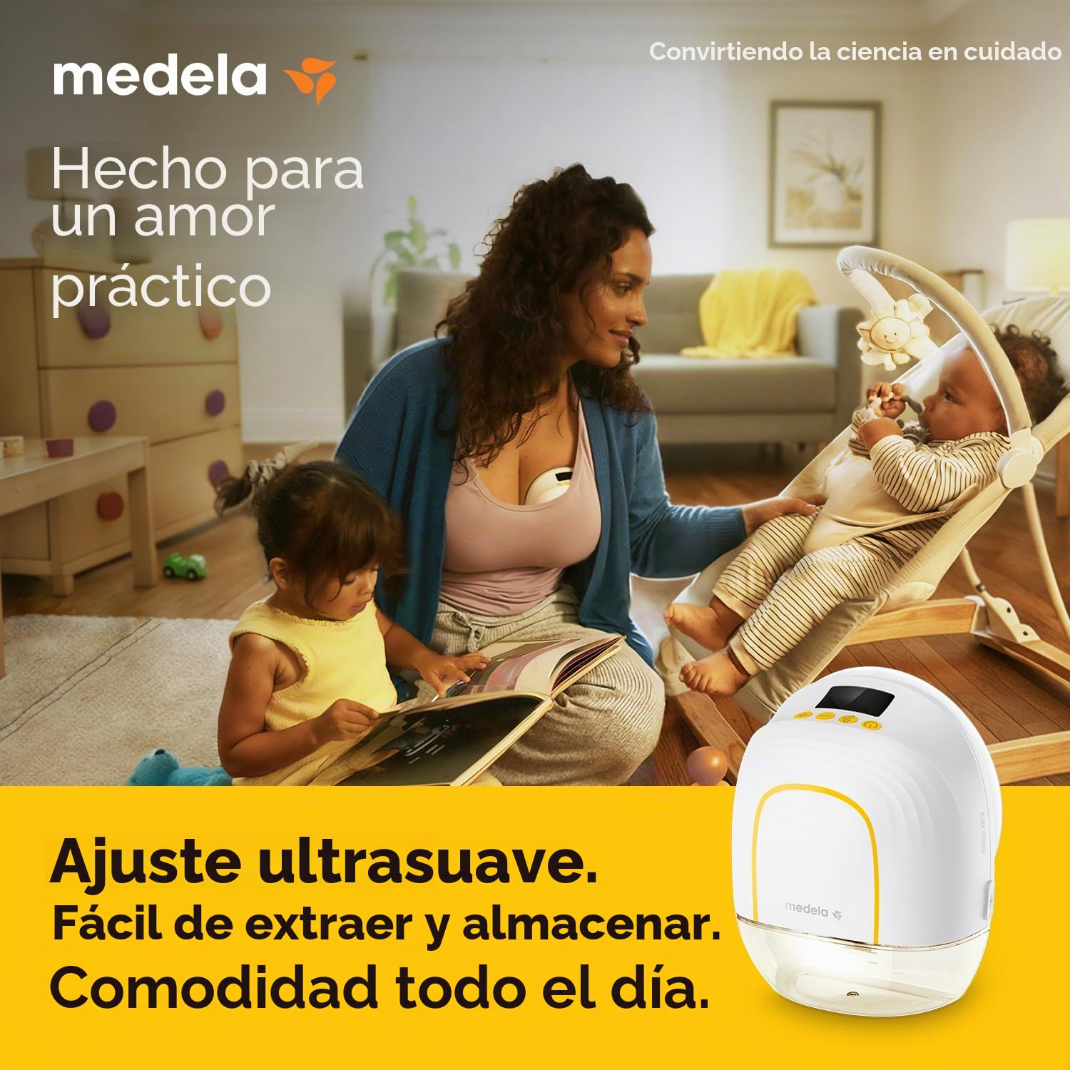 Set Extractor de Medela manos libres sin cables Melody InBra + Medela Calcetines a juego para mamá y bebé | Edición limitada de la artista suiza Yael Anders