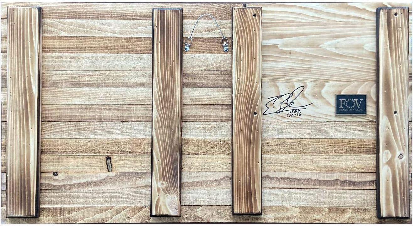 Flags of Valor Freedom Series Wooden American Flag Wall Decor, Medium 19" H x 36" W, Patriotic US Flag Art, Handmade in USA by Veterans, Ready to Hang Rustic Man Cave Decor