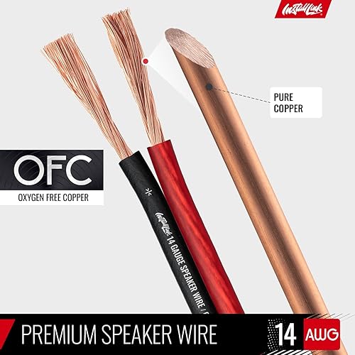 Miniatura 4 de Install Link Cable de cable de altavoz de calibre 14 AWG (OFC), 30 pies, automóvil o cine en casa