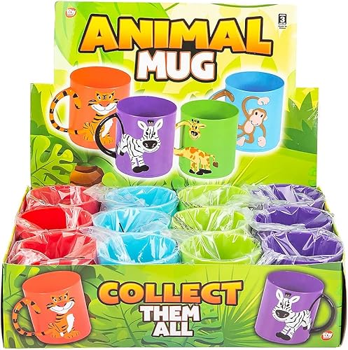 Miniatura 4 de tazas de animales colores surtidos (1 onza)