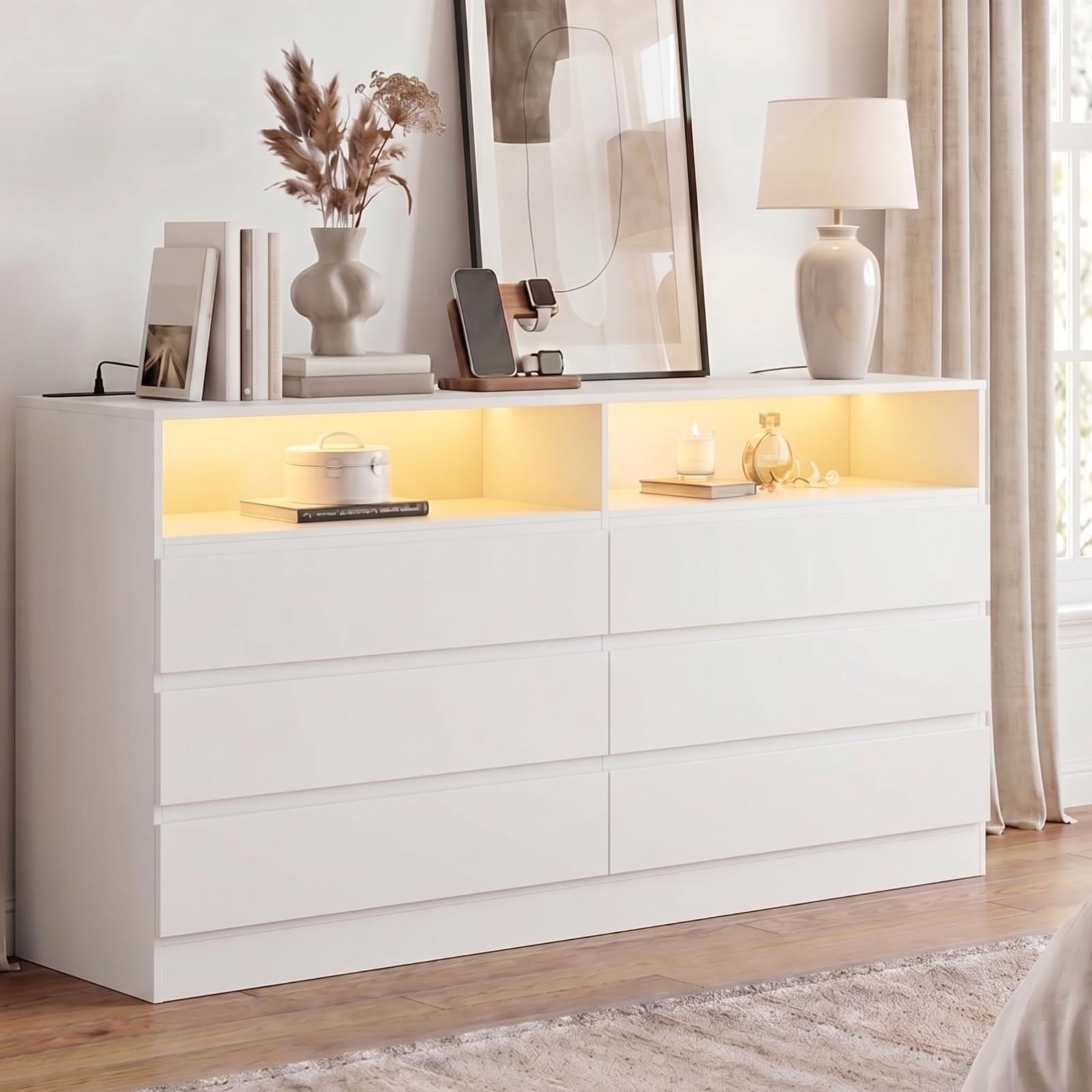 Gyfimoie 6 Drawer Double Dresser