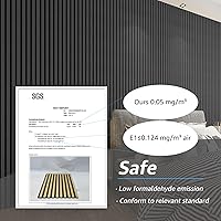 Vista 3 de Art3d - Paneles acústicos de listones de madera para decoración elegante y reducción de ruido, panel texturizado 3D para techo y pared, 4 piezas